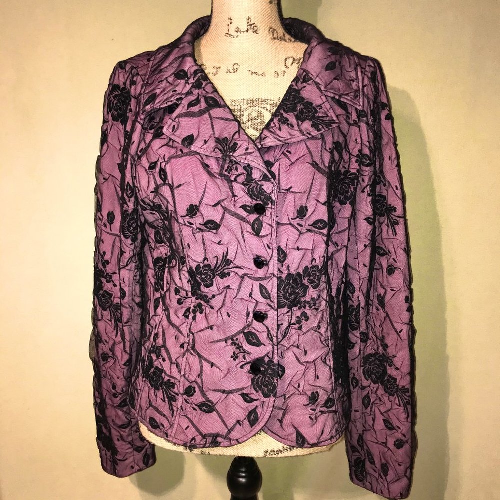 Tori Jon Richie Freeman Jacket Lace Floral Buttons
